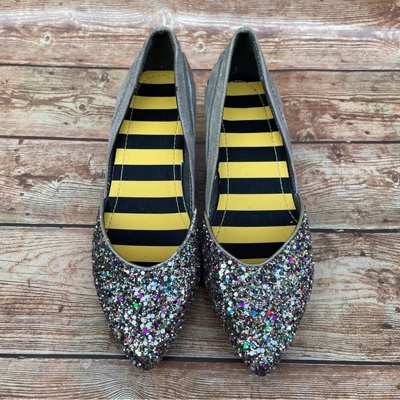 Sequins multicolor leather heels gray suede - Picture 2 of 13